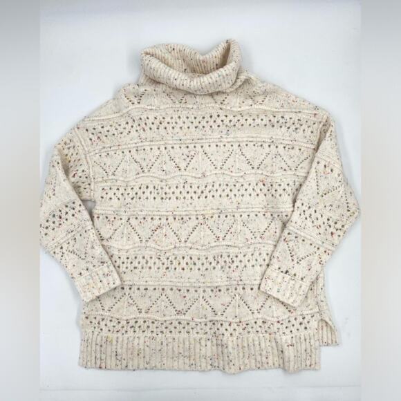 Sundance Linton Sweater Ivory Fleck Oversized Cowl Neck Size extra large rainbow - Picture 6 of 7